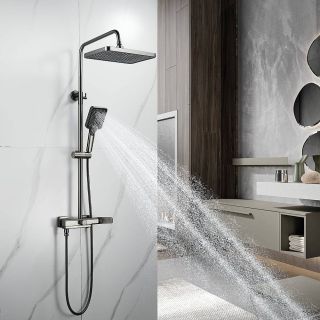 Душевая стойка Shevanik S9936T оружейная сталь